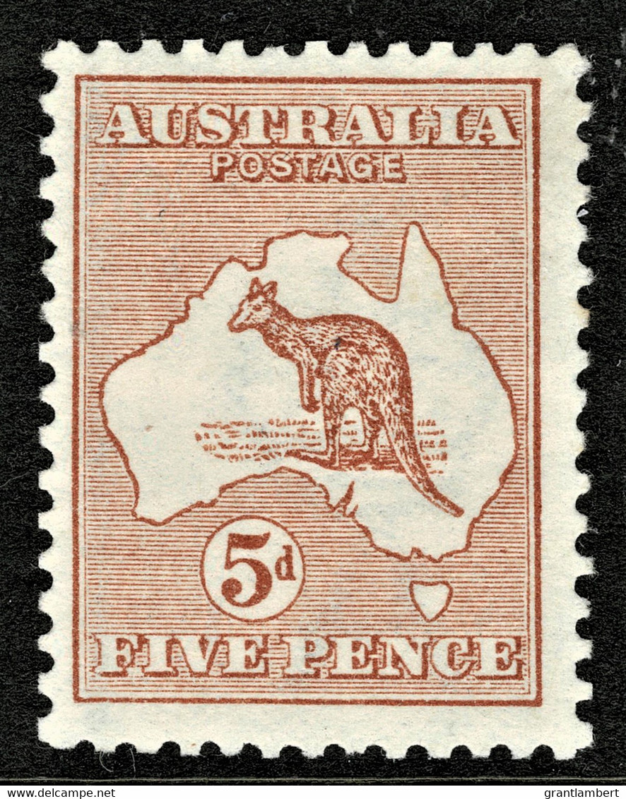 Australia 1913 Kangaroo 5d Chestnut 1st Watermark MH - - - Ungebraucht