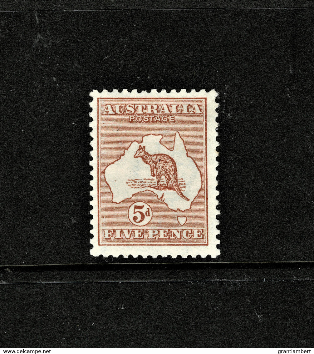 Australia 1913 Kangaroo 5d Chestnut 1st Watermark MH - - - Ungebraucht