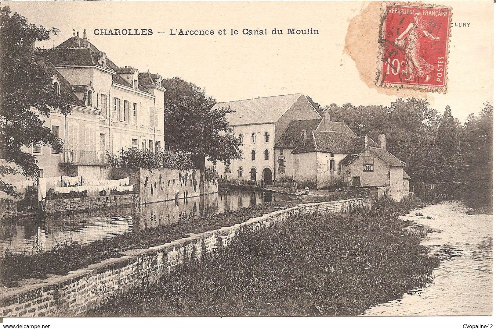 CHAROLLES (71) L'Arconce Et Le Canal Du Moulin En 1916 - Charolles