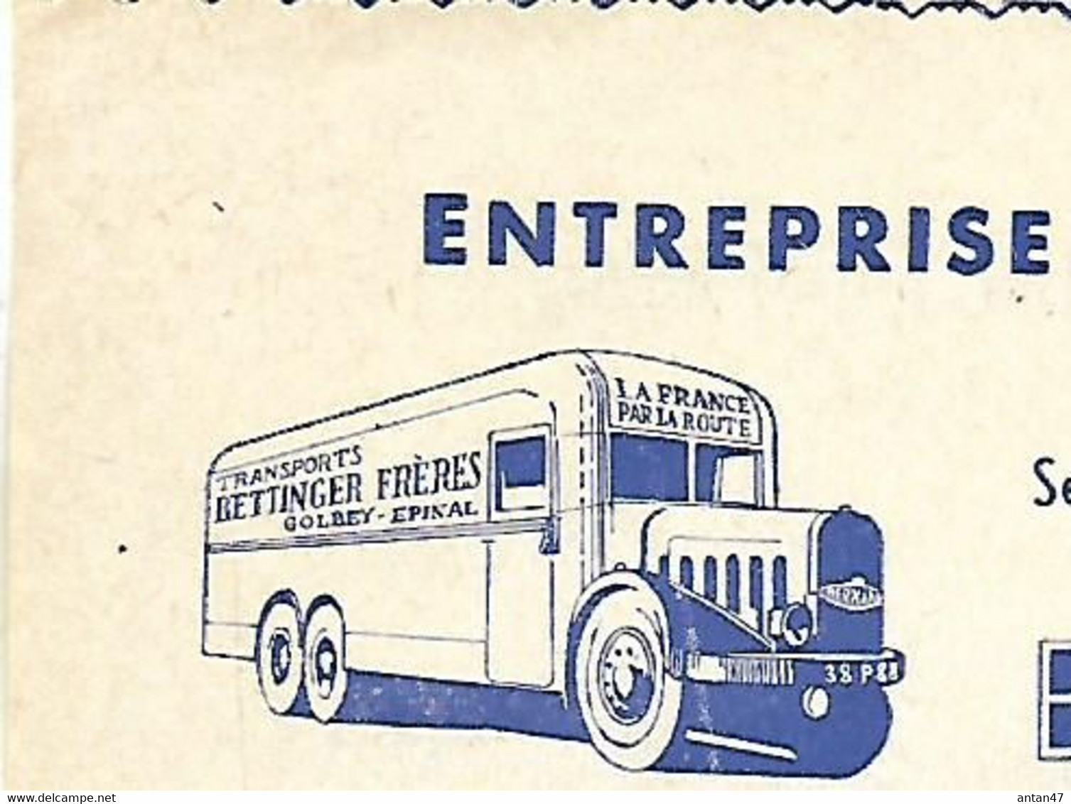 Facture Illustrée Camion / 88 GOLBEY / Transports Et Déménagements BETTINGER - Automobil
