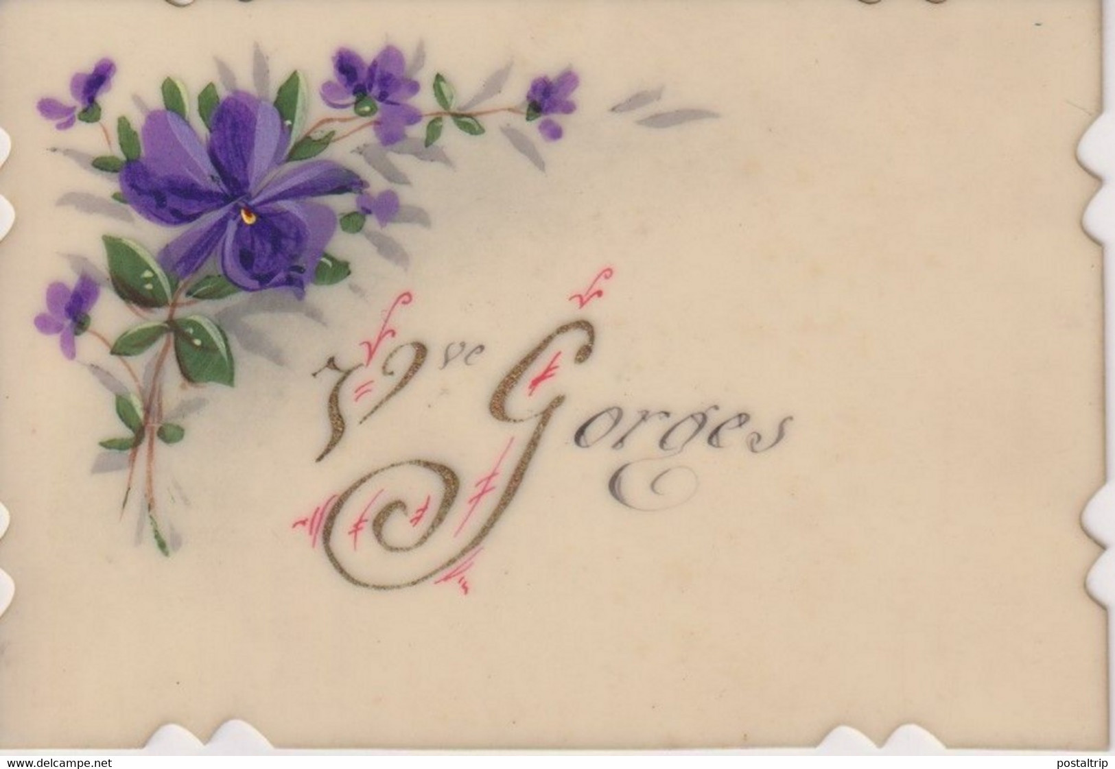 Gorges Fleurs  Carte Décorative Petite Taille 8*5.5cm PORCELAINE PORSELEIN PORCELAIN POSTCARD FANTAISIE FANTASY - Porseleinkaarten