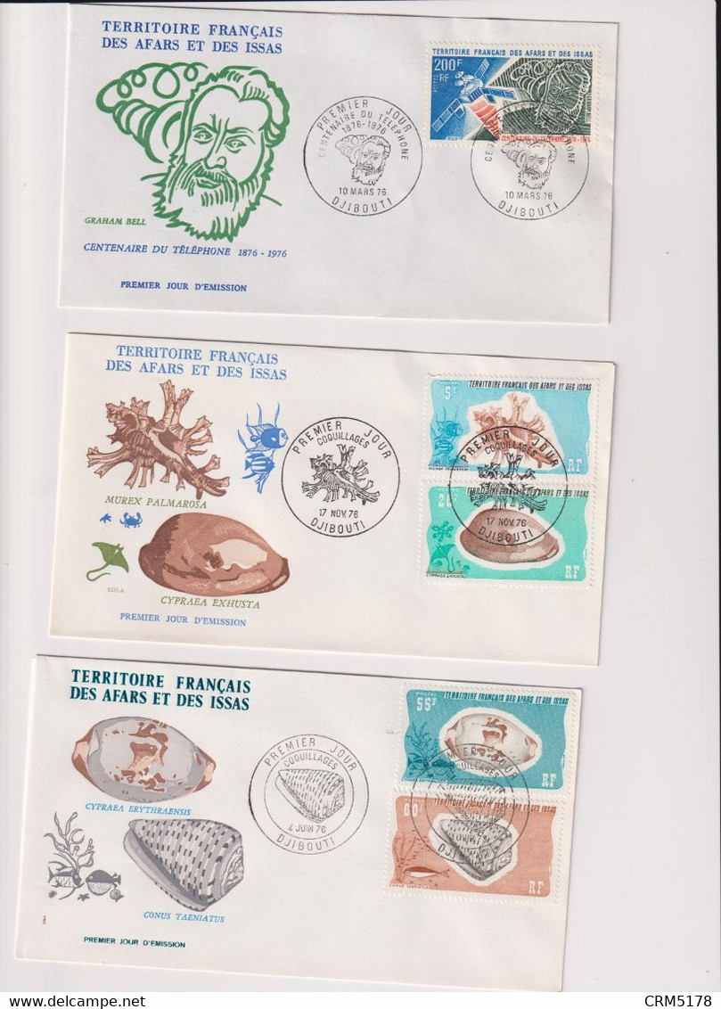 AFARS Et ISSAS-LOT 9 ENVELOPPES IER JOUR TP N°419-422/3-425/6-428/30-435/9-443/4 - Lettres & Documents