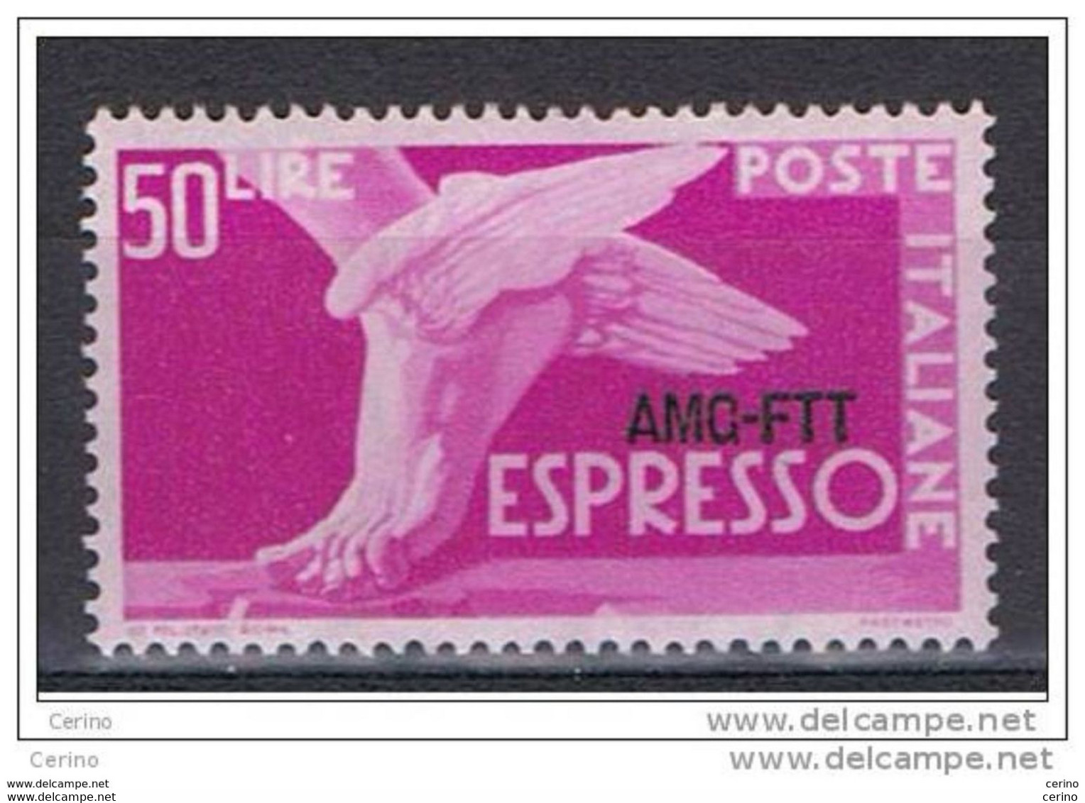 TRIESTE  A:  1952  EX. DEMOCRATICA  -  £. 50  ROSA  LILLA  N. -  SASS. 7 - Posta Espresso