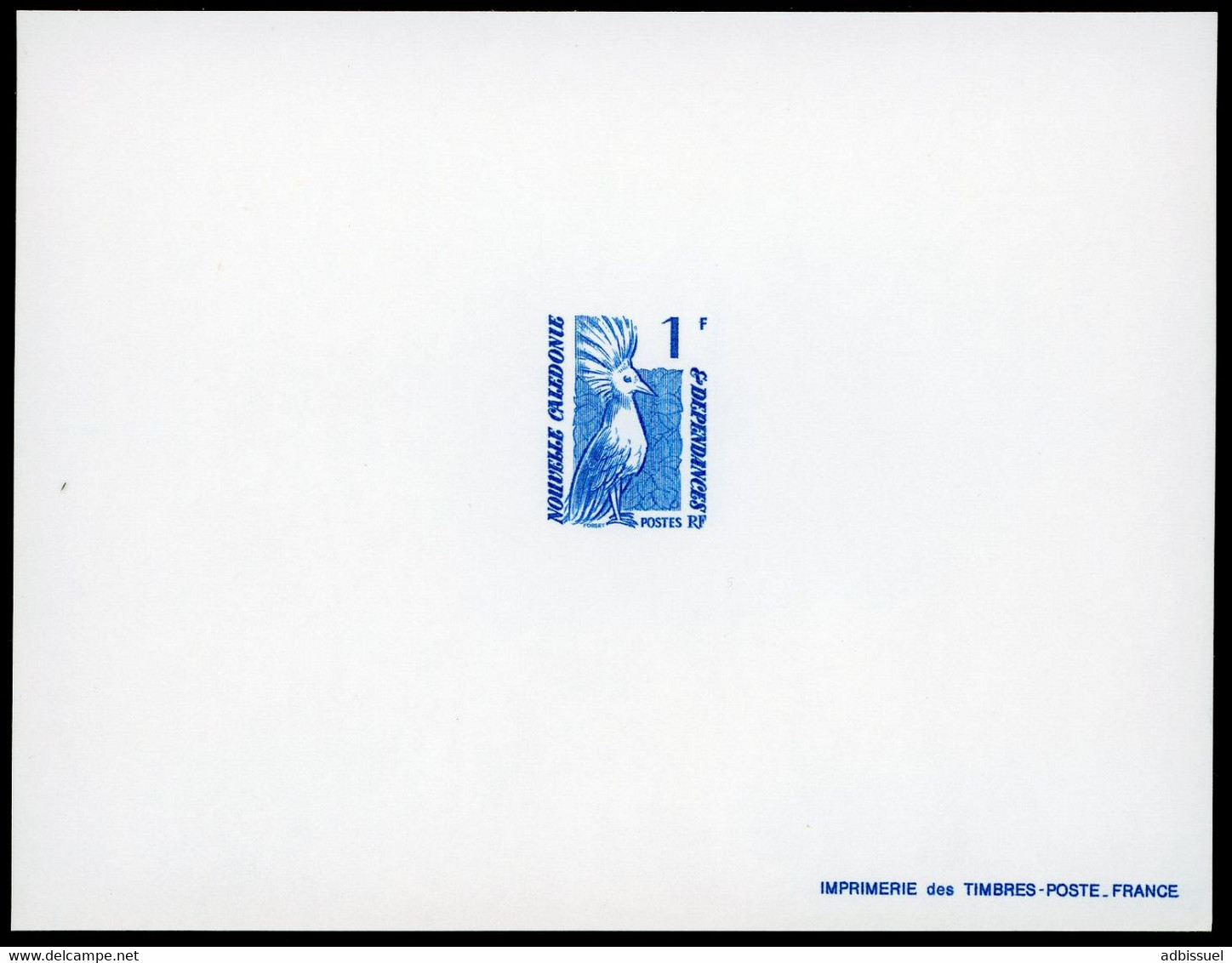 NOUVELLE CALEDONIE EPREUVE DE LUXE N° 491 "Le Cagou" Bleu 1985. TB - Imperforates, Proofs & Errors