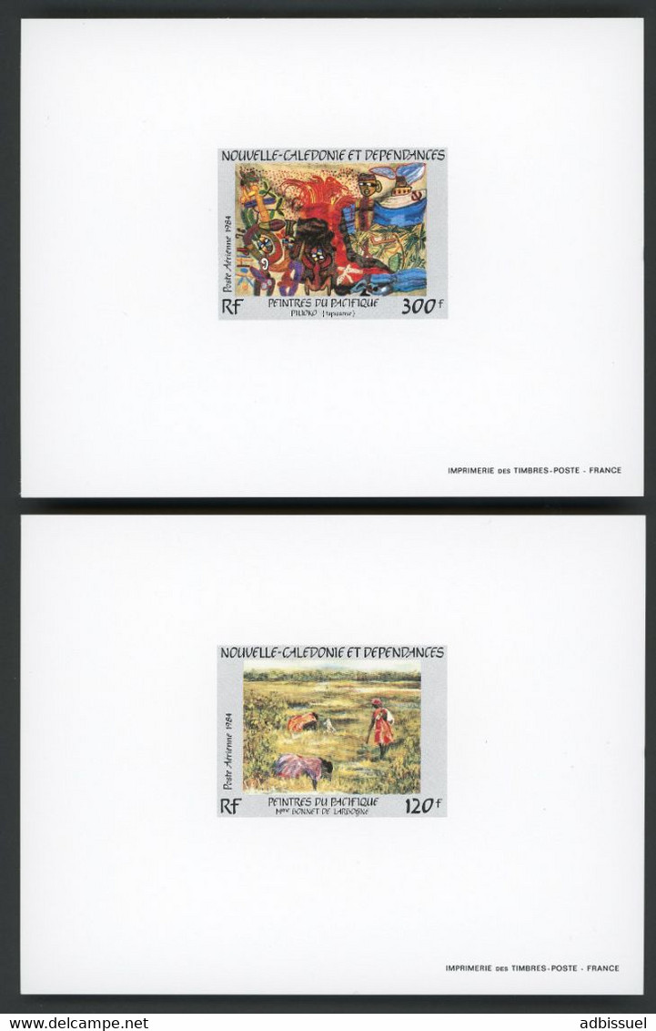 NOUVELLE CALEDONIE 2 EPREUVES DE LUXE De La POSTE AERIENNE N° 245 Et 246 PEINTRES DU PACIFIQUE 1984. TB - Geschnittene, Druckproben Und Abarten