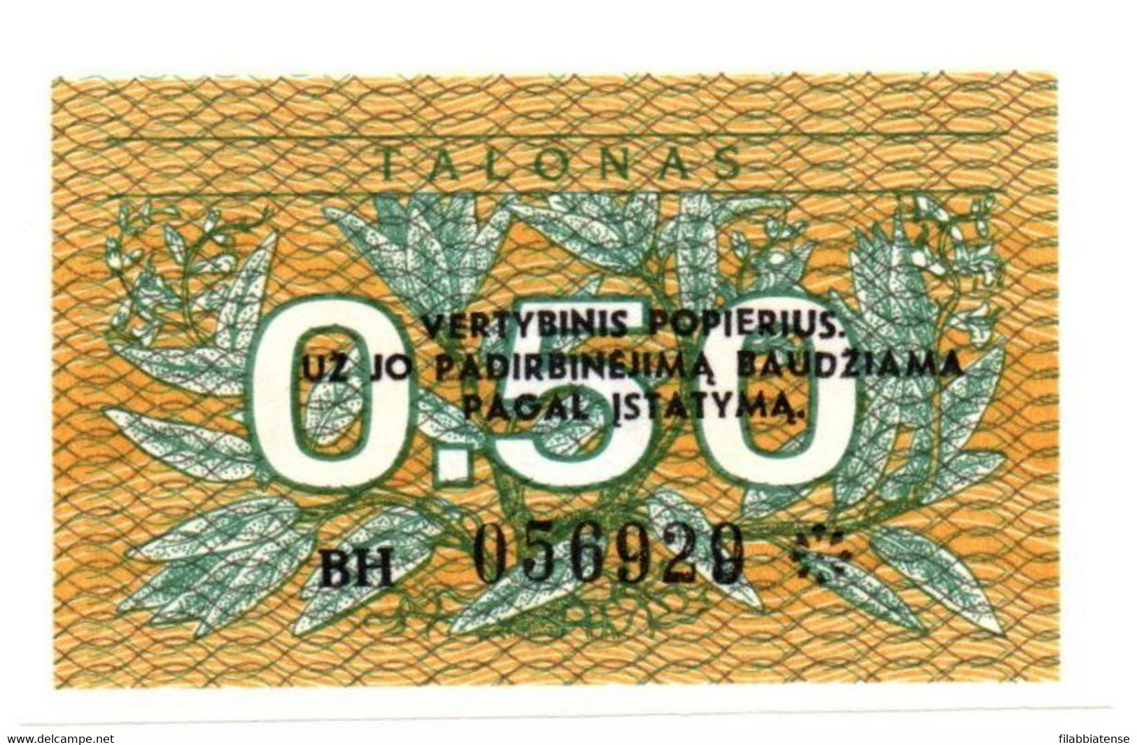 Lituania - 0.50 Talonas 1991    ++++++ - Lituanie