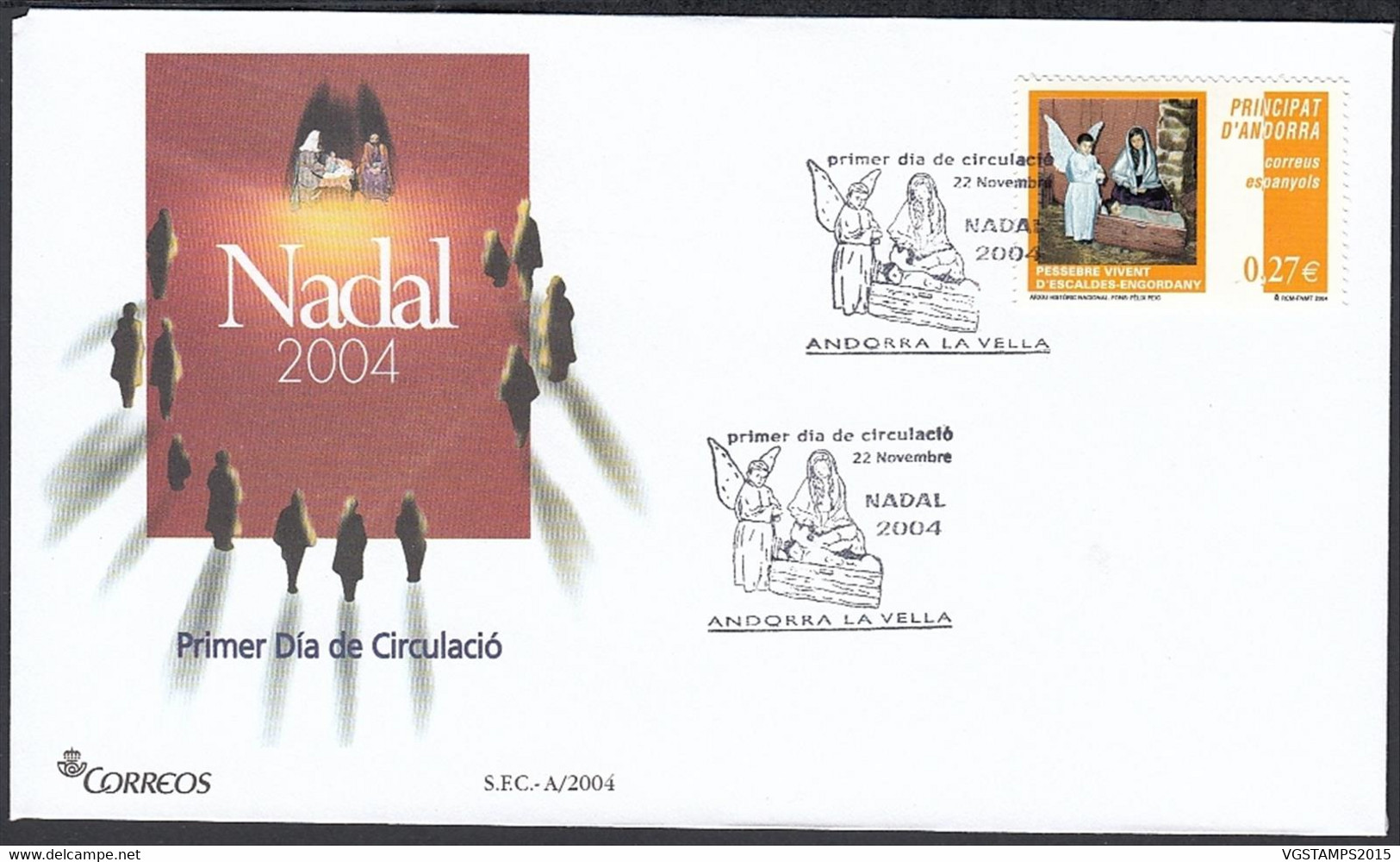 Andorre  2004 - Andorre Espagnole-  FDC. Yvert  Nº 308. Theme:: Noël...........  (EB) DC-10017 - Andorre