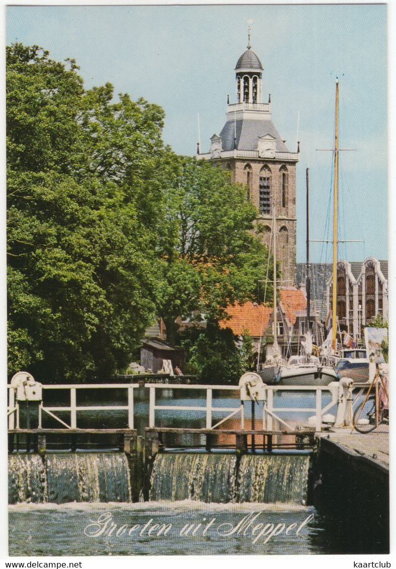 Meppel - Sluis (deuren), Jachten, Kerk - (Drenthe, Holland) - Meppel