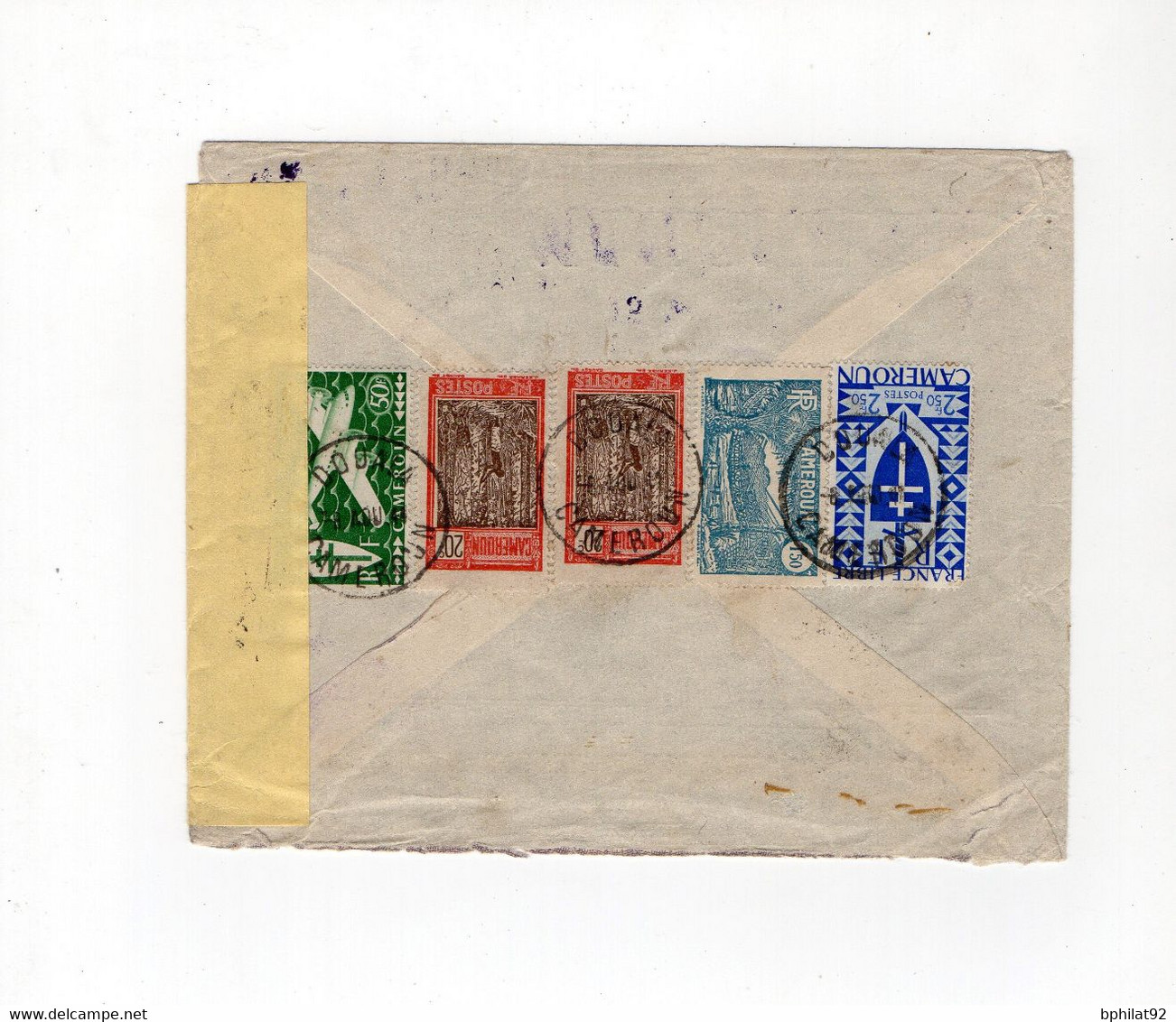 !!! LETTRE PAR AVION DE DOUALA POUR L'ANGLETERRE DE 1941, AVEC CENSURES. AFFRANCH AU DOS - Covers & Documents