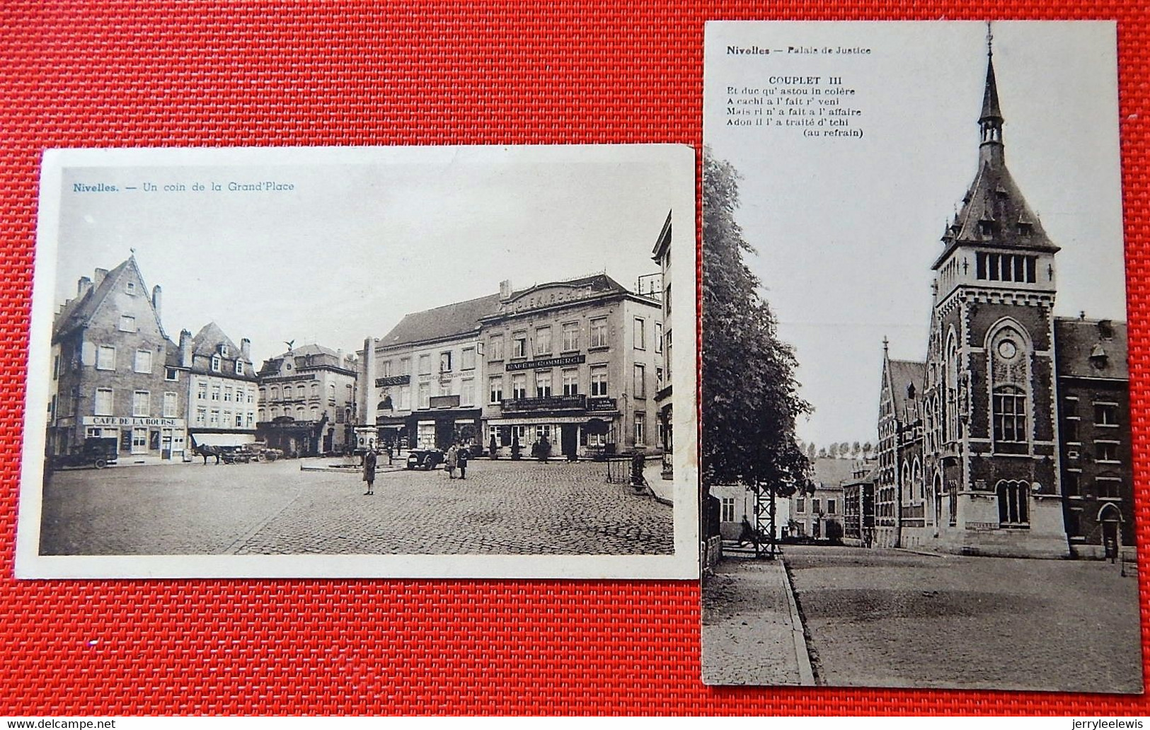 NIVELLES  -  Lot De 2 Cartes : Palais De Justice Et Un Coin De La Grand' Place - Nivelles