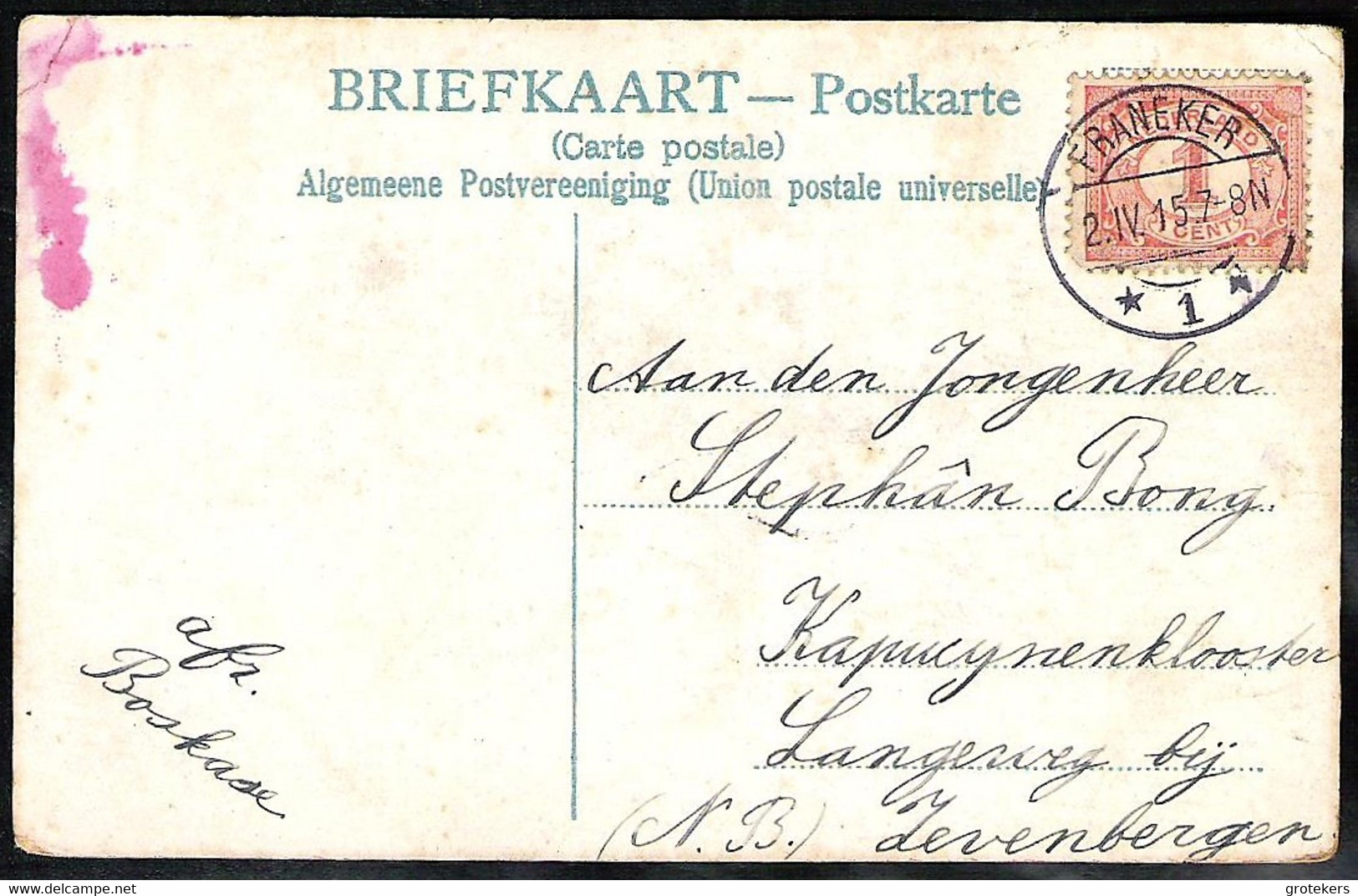 FRANEKER Stadhuis 1915 Met Langebalkstempel Franeker 1 - Franeker