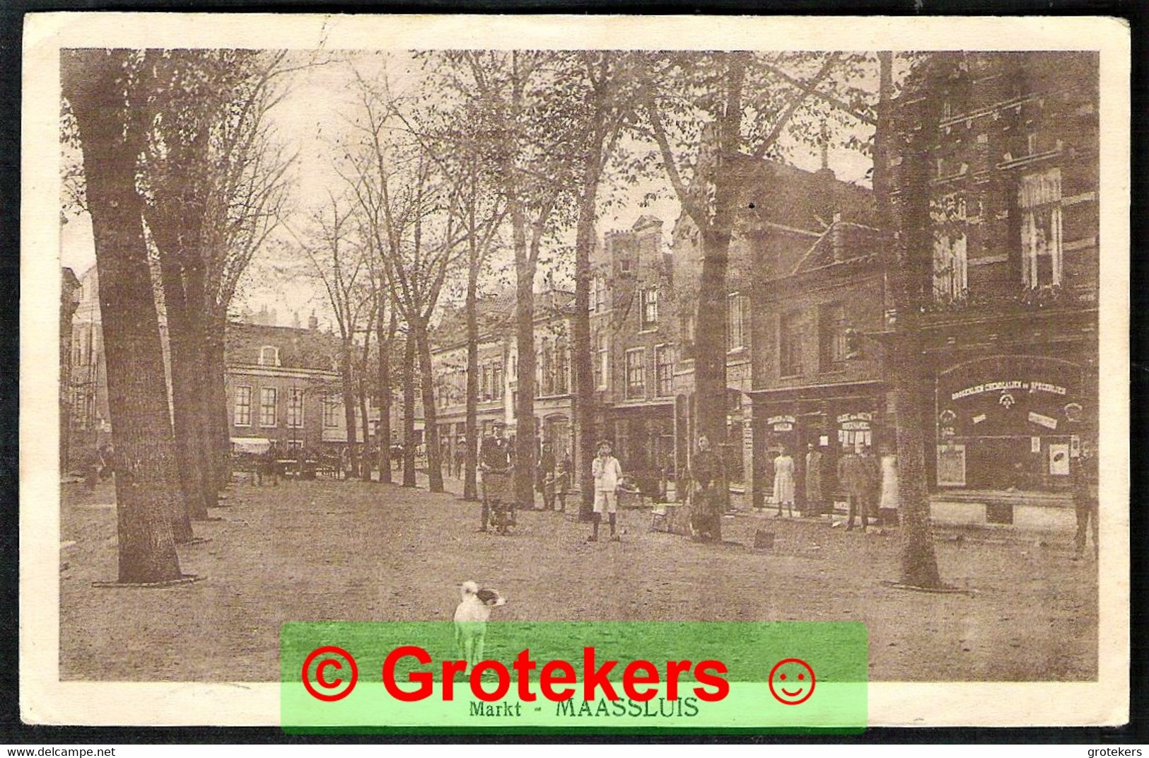 MAASSLUIS Markt Ca 1925 Zeer Levendig - Maassluis