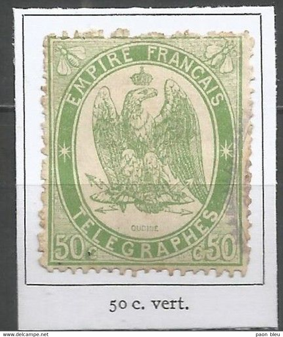 France - Timbres Télégraphes - N°6  50c. Vert - Telegraphie Und Telefon