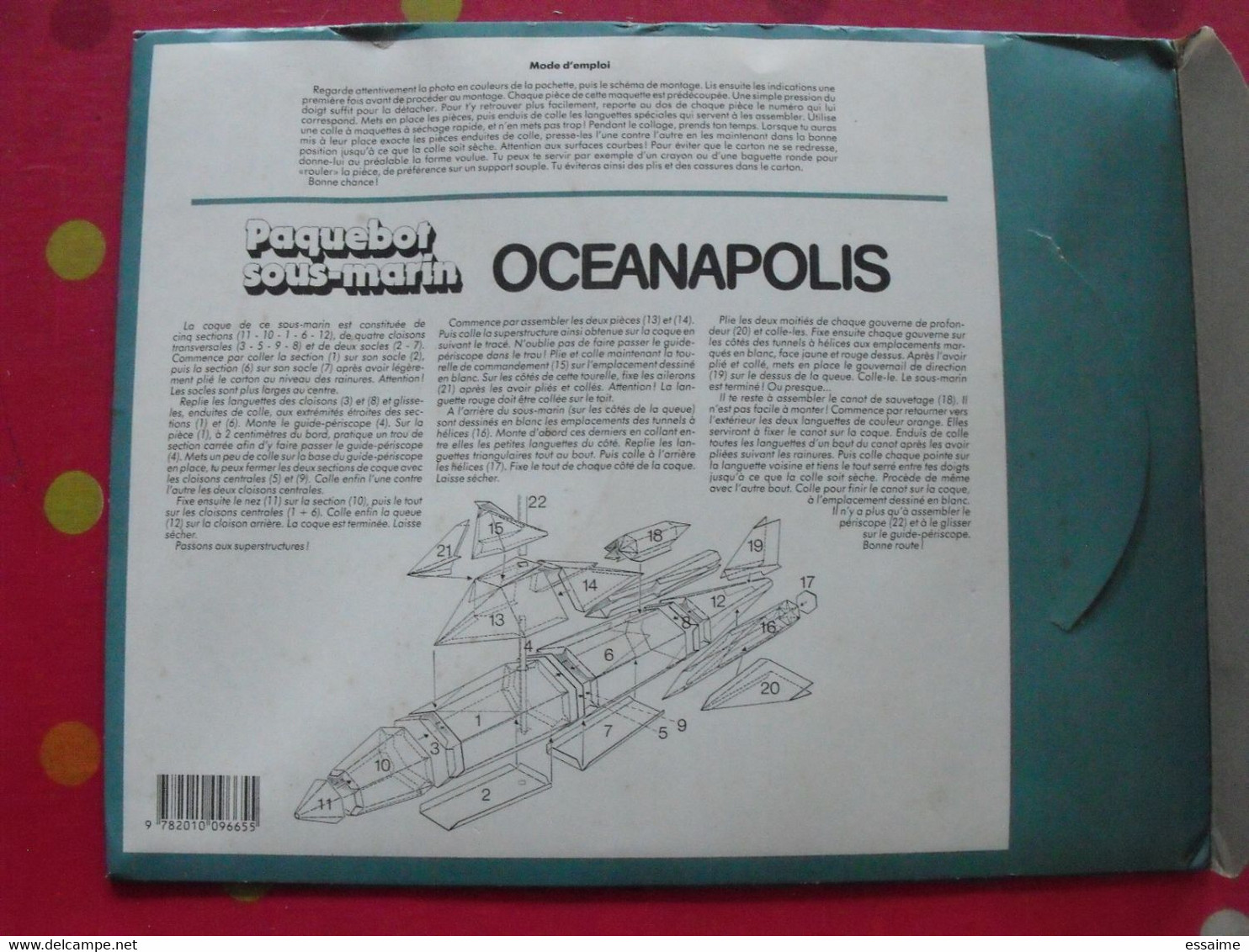 Oceanopolis Paquebot Sous-marin . Maquette Géante En Carton Prédécoupé. Hachette Vers 1980. 10 Pages Format A4 - Carton / Lasercut