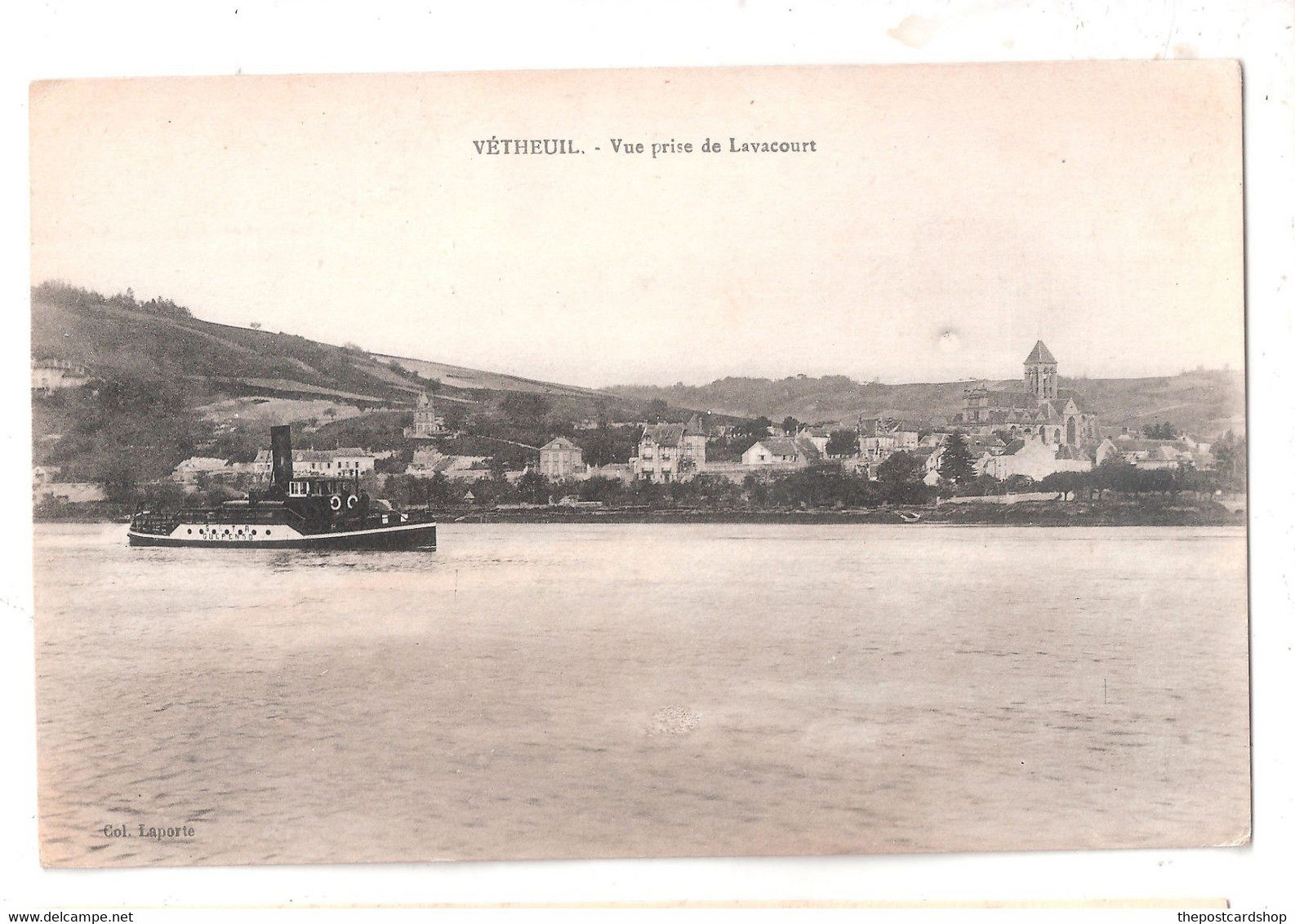 CPA 95 Vetheuil Vue Prise De Lavacourt Dated  12 AOUT 1919 Message Derriere - Vetheuil