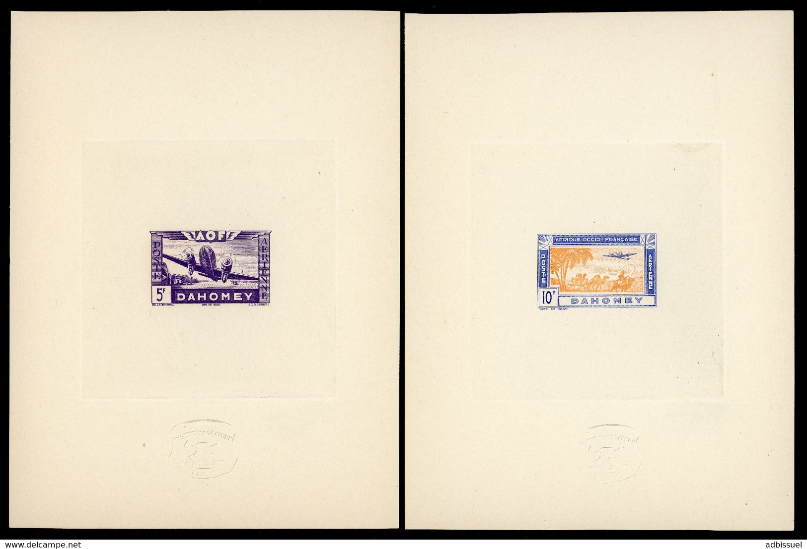 RARE DAHOMEY 1942 Poste Aérienne N° 10 à 17. HUIT EPREUVES DE LUXE SERIE COMPLETE (voir Les 4 Photos) - Neufs