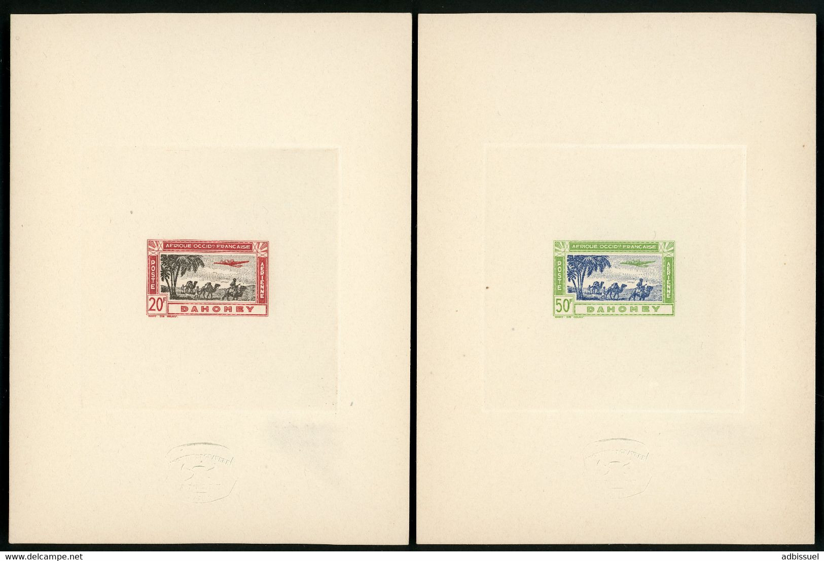 RARE DAHOMEY 1942 Poste Aérienne N° 10 à 17. HUIT EPREUVES DE LUXE SERIE COMPLETE (voir Les 4 Photos) - Ungebraucht