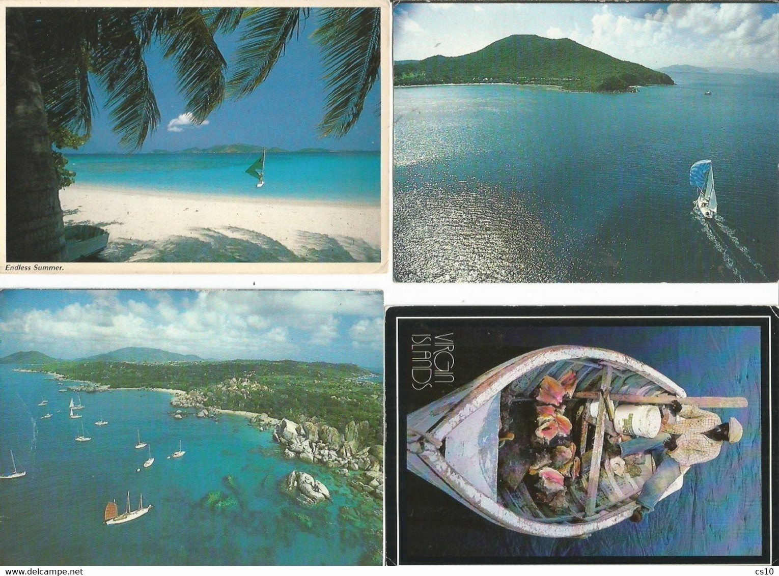 BVI British Virgin Islands Lot #5 Pcards 1979/87 X Europe Nice Views & Frankings - Isole Vergine Britanniche