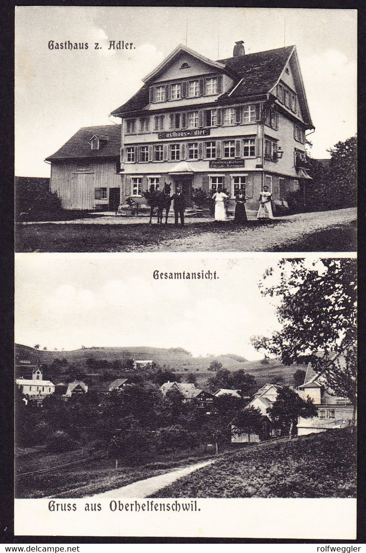 1923 Gelaufene AK Gruss Aus Oberhelfenschwil. Mit Gasthaus Zum Adler. Zusatzstempel Seenachtsfest Rorschach - Oberhelfenschwil