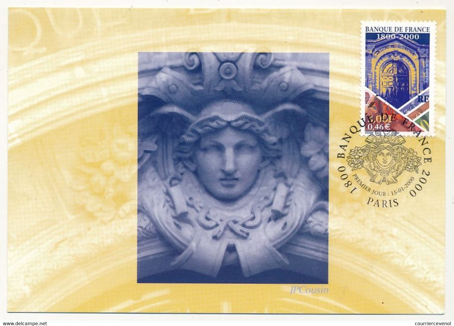 FRANCE - Carte Maximum 3,00/0,46E  Banque De France - Premier Jour PARIS 15/01/2000 - 2000-2009
