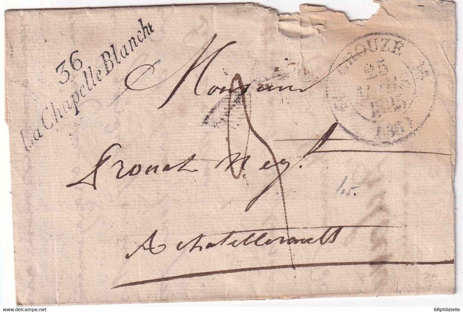 FRANCE 1835 LETTRE DE LA CHAPELLE BLANCHE AVEC  CORRESPONDANCE - 1801-1848: Precursori XIX