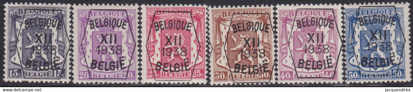 Belgie   .   OBP    .  PRE 399/404     .     **    .    Postfris   .   /    .   Neuf  SANS  Charnière - Tipo 1936-51 (Sigillo Piccolo)