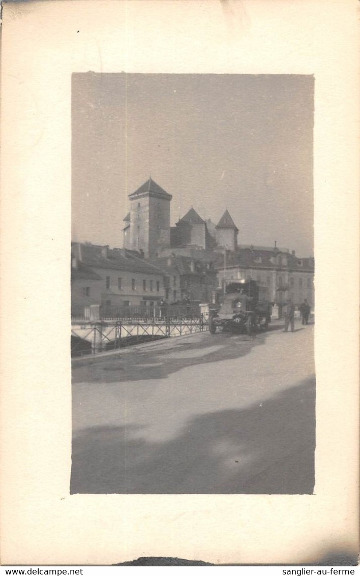 CPA 74 CARTE PHOTO ANNECY SITUEE AU VERSO VU DE L'EMBARCADERE - Annecy