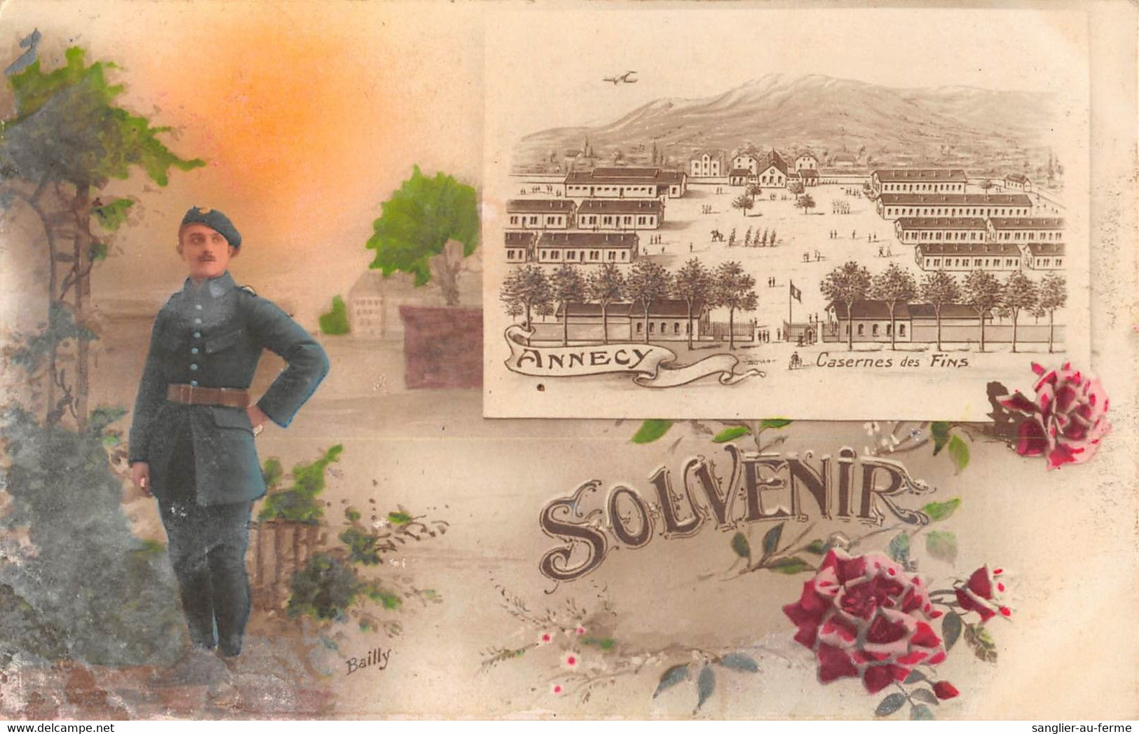 CPA 74 ANNECY CASERNE DES FINS SOUVENIR - Annecy