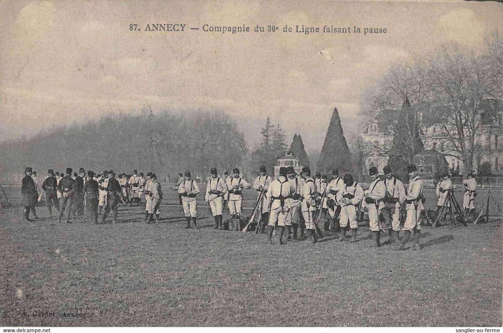 CPA 74 ANNECY COMPAGNIE DU 30e DE LIGNE FAISANT LA PAUSE - Annecy