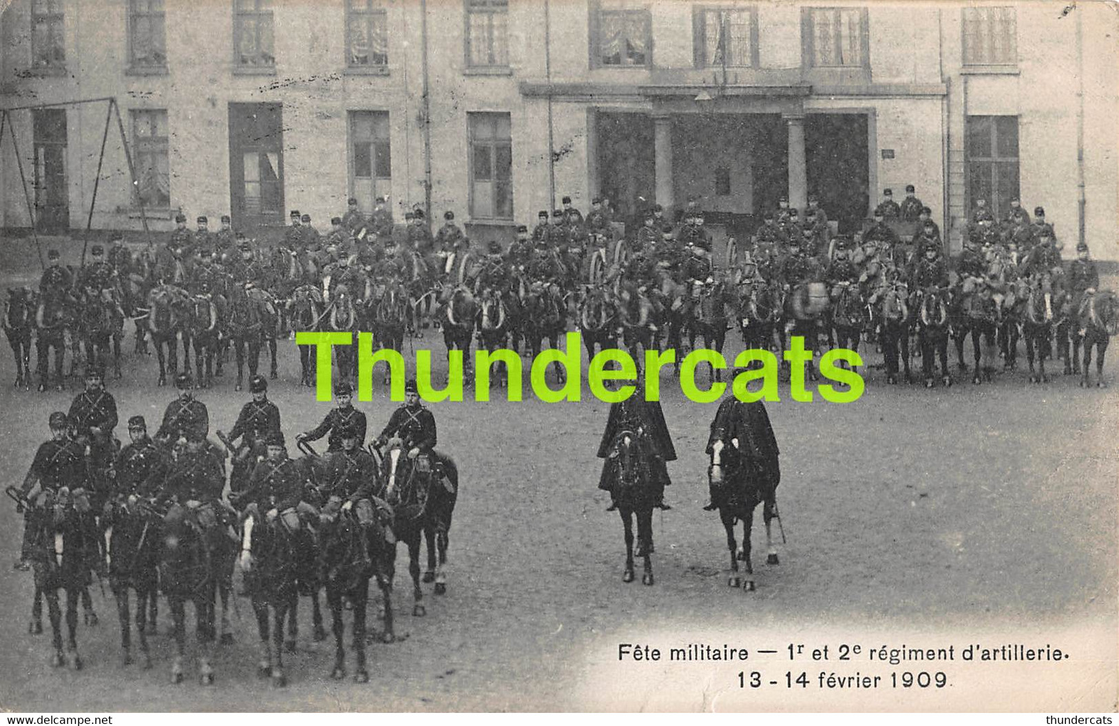 CPA BRUXELLES FETE MILITAIRE 1 E ET 2 E REGIMENT D'ARTILLERIE 1909 - Fêtes, événements