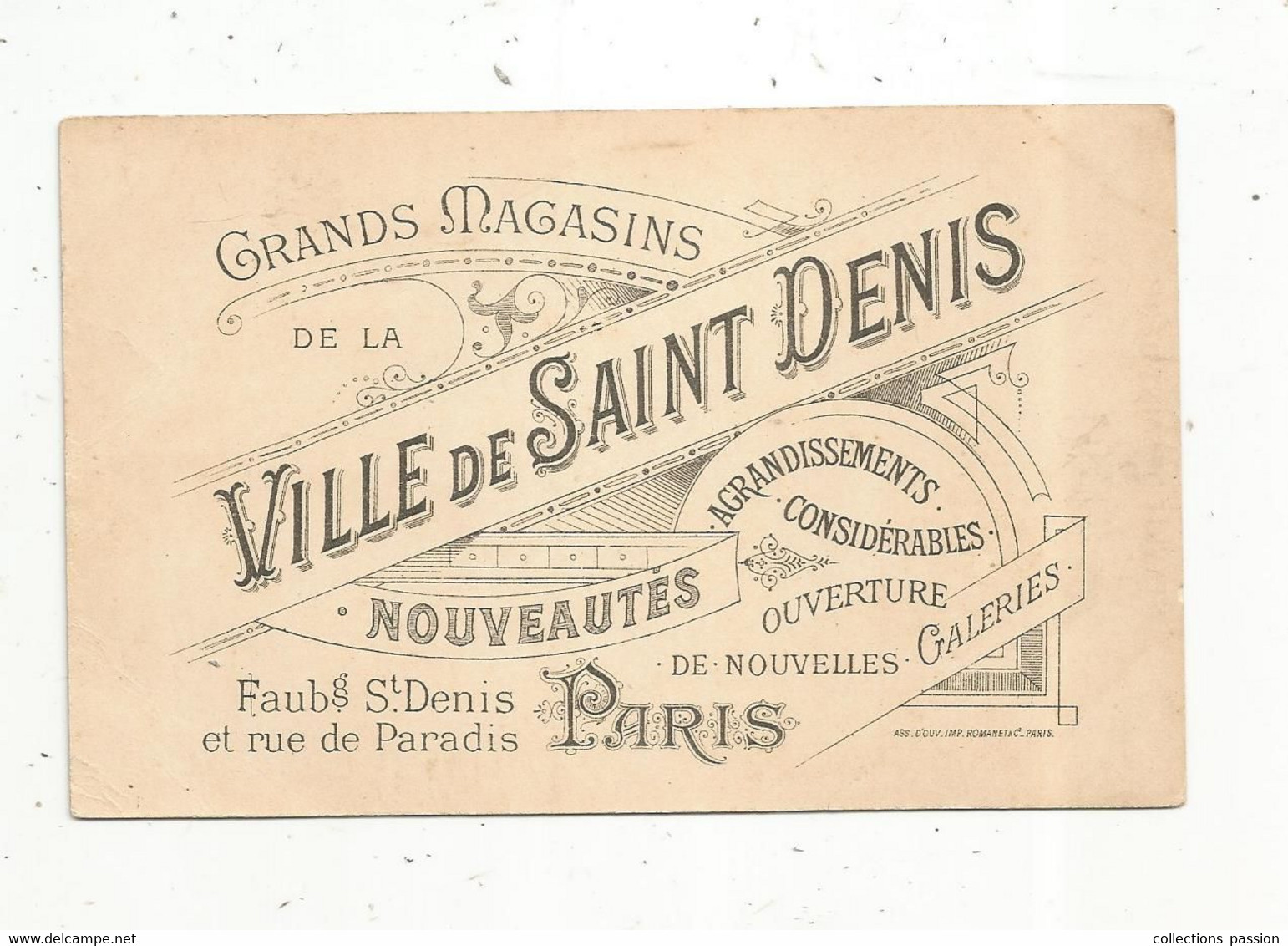 Cp , Publicité , GRANDS MAGASINS : A LA VILLE DE SAINT DENIS,femme ,musique ,  2 Scans - Advertising