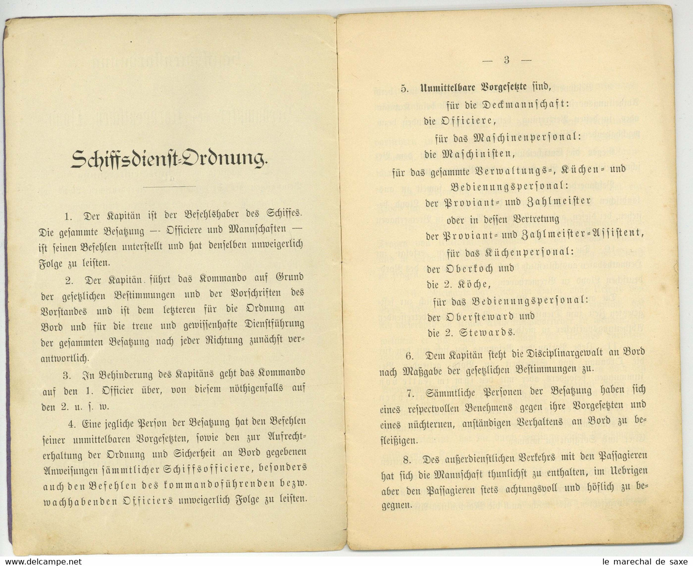 Dienstzeugnisse DAMPFER BREMEN 1904 Bis 1909 Für Steward Wassmann Kapitäne Nierich U. Von Borell - Diplomas Y Calificaciones Escolares