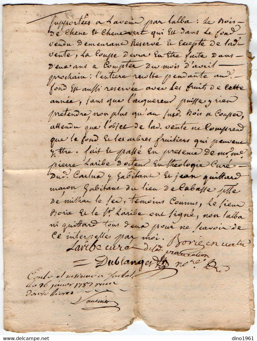 VP18.185 - Cachet De Généralité BORDEAUX - Acte De 1782 Relatif Au Chevalier Martial De GIAC Mort Sur L'échafaut En 1794 - Timbri Generalità