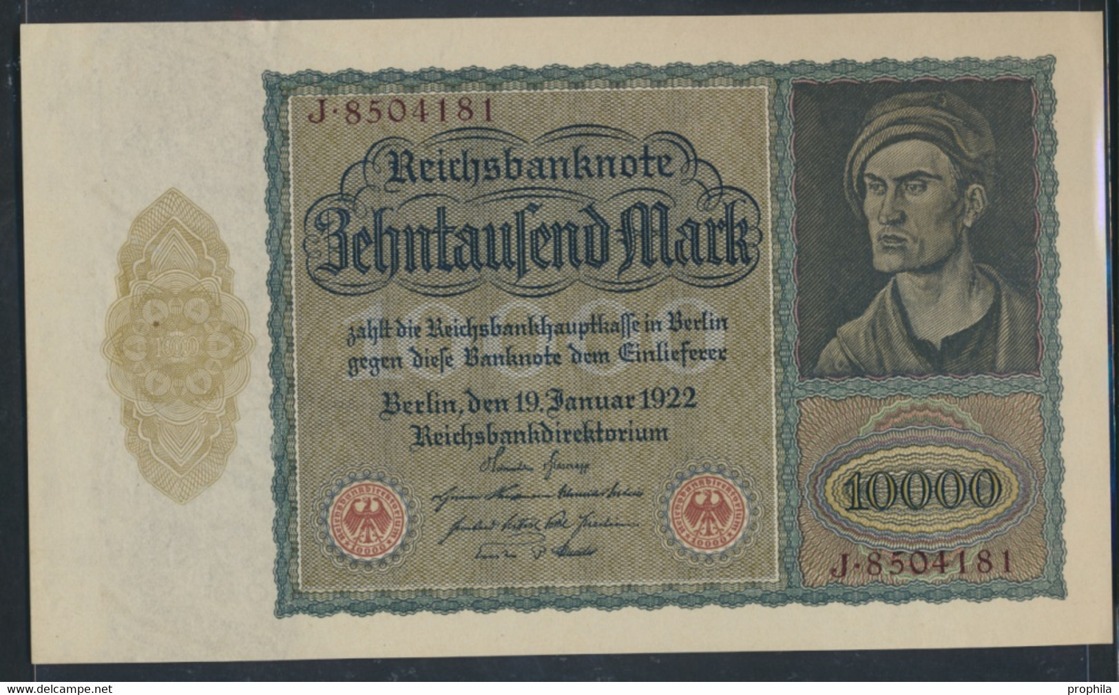 Deutsches Reich Rosenbg: 68b, Ohne Unterdruckbuchstabe Bankfrisch 1922 10.000 Mark (9640305 - 10.000 Mark