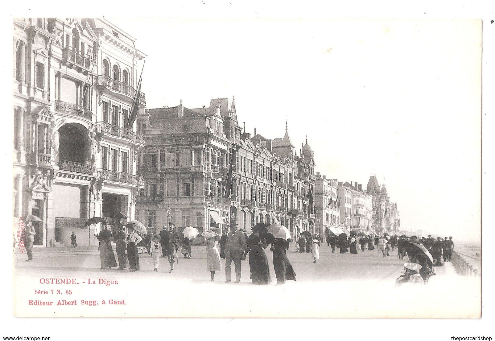 Oostende Ostende LA DIGUE  Geanimeerd Albert Sugg SERIE 7 No 85 EARLY UNDIVIDED BACK - Oostende