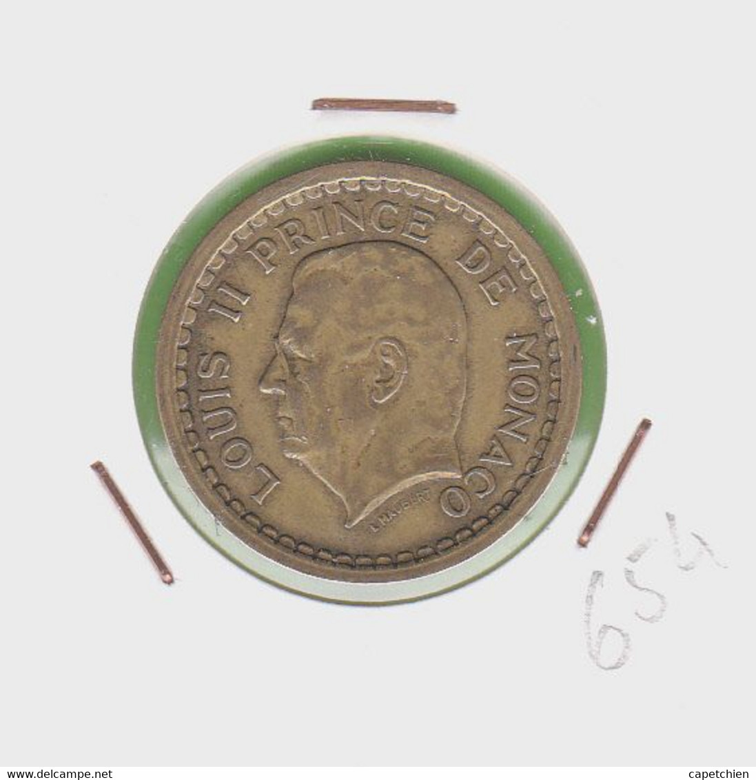 MONACO / LOUIS II / 2 FRANCS / BRONZE-ALU / SANS DATE - 1922-1949 Louis II