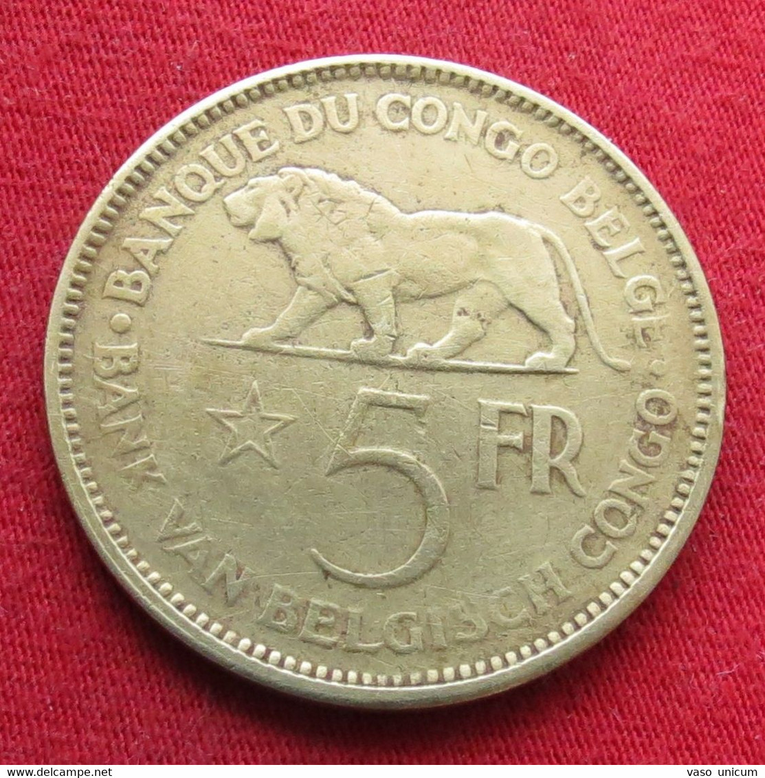 Congo Belgian 5 Francs 1936  Belgish  #1 - Andere & Zonder Classificatie