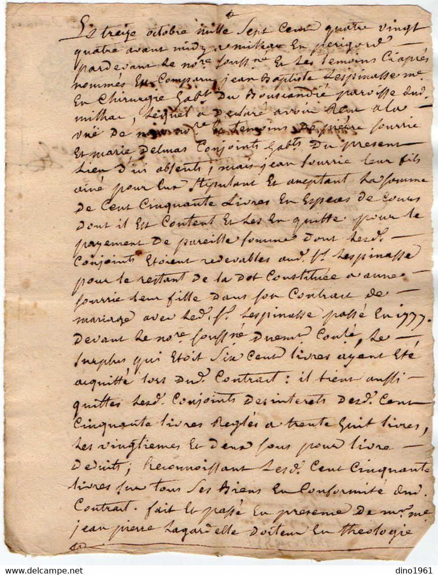 VP18.188 - Cachet De Généralité BORDEAUX - 2 Actes De 1740 Concernant Mr Jean Baptiste LESPINASSE Maître En Chirurgie - Seals Of Generality