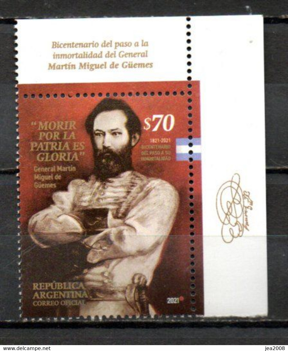 Bicentenario Del Paso A La Inmortalidad Del General Martín Miguel De Güemes - Unused Stamps