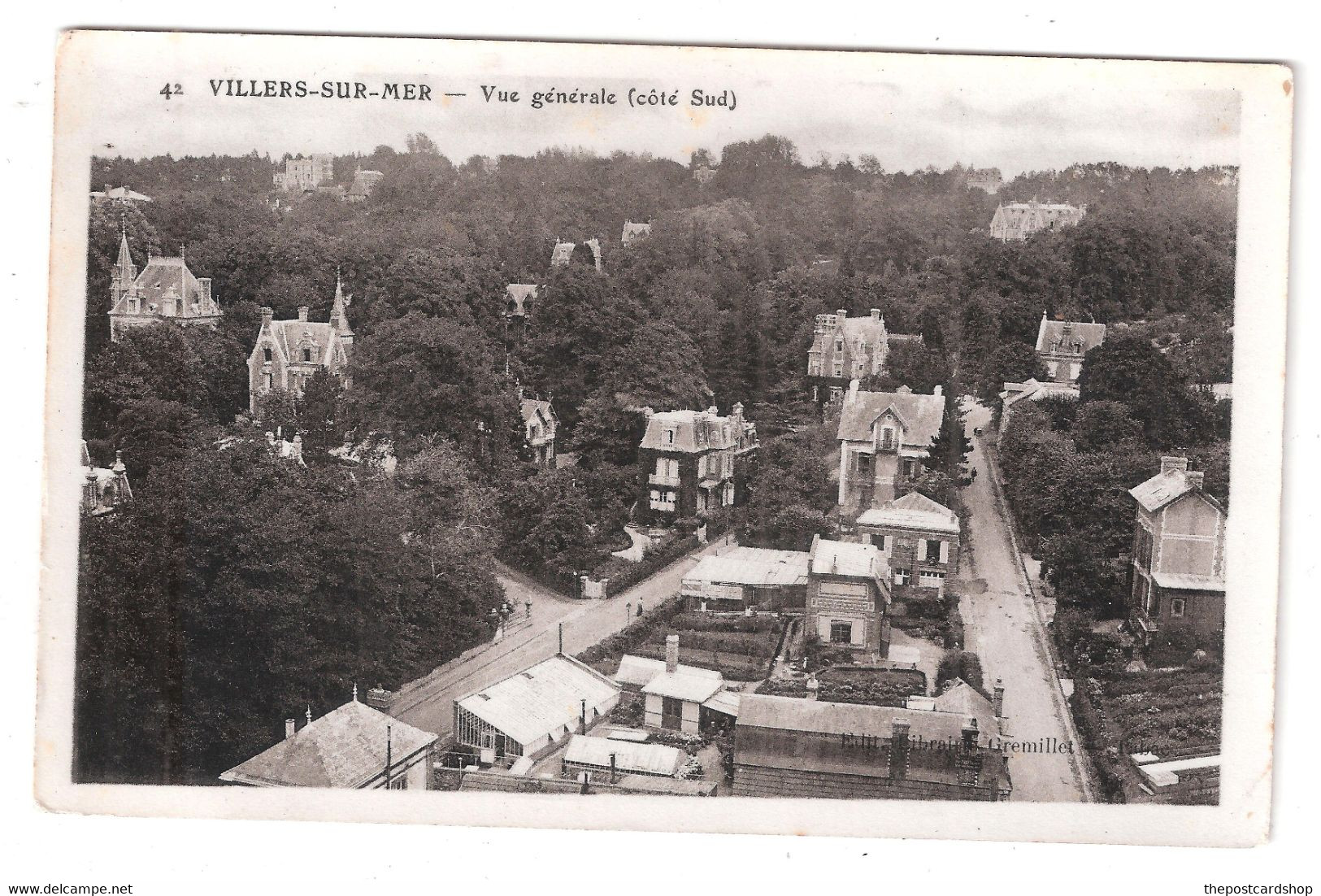 CPA 14 VILLERS-SUR-MER VUE GENERAL HEXAGONAL POSTMARK POST OFFICE USED WITH STAMP - Villers Sur Mer