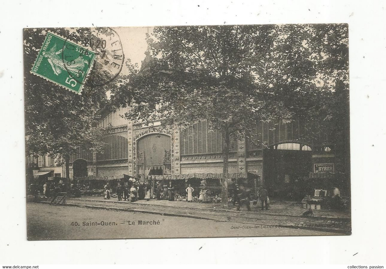 Cp , Commerce , Marchés ,93 , SAINT OUEN,  Le Marché, Voyagée 1911 - Markets