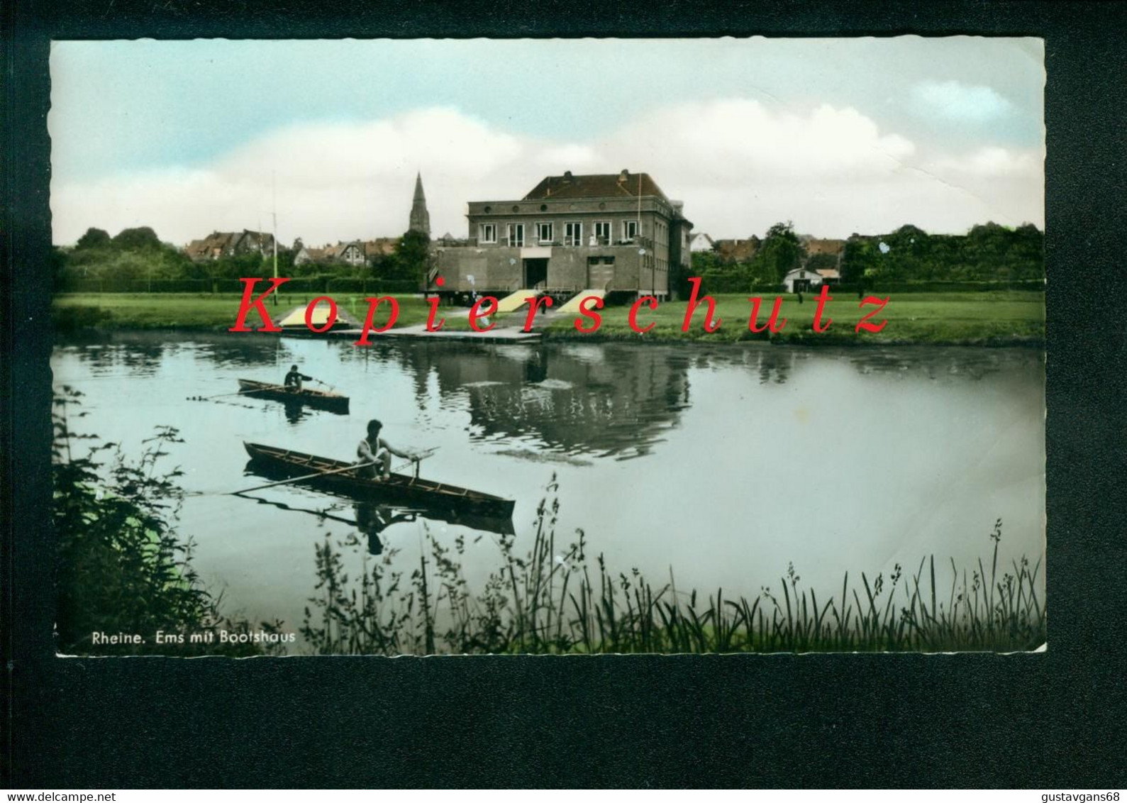 AK Rheine, Ems Mit Bootshaus, Kr. Steinfurt, Münsterland, Ungelaufen - Rheine