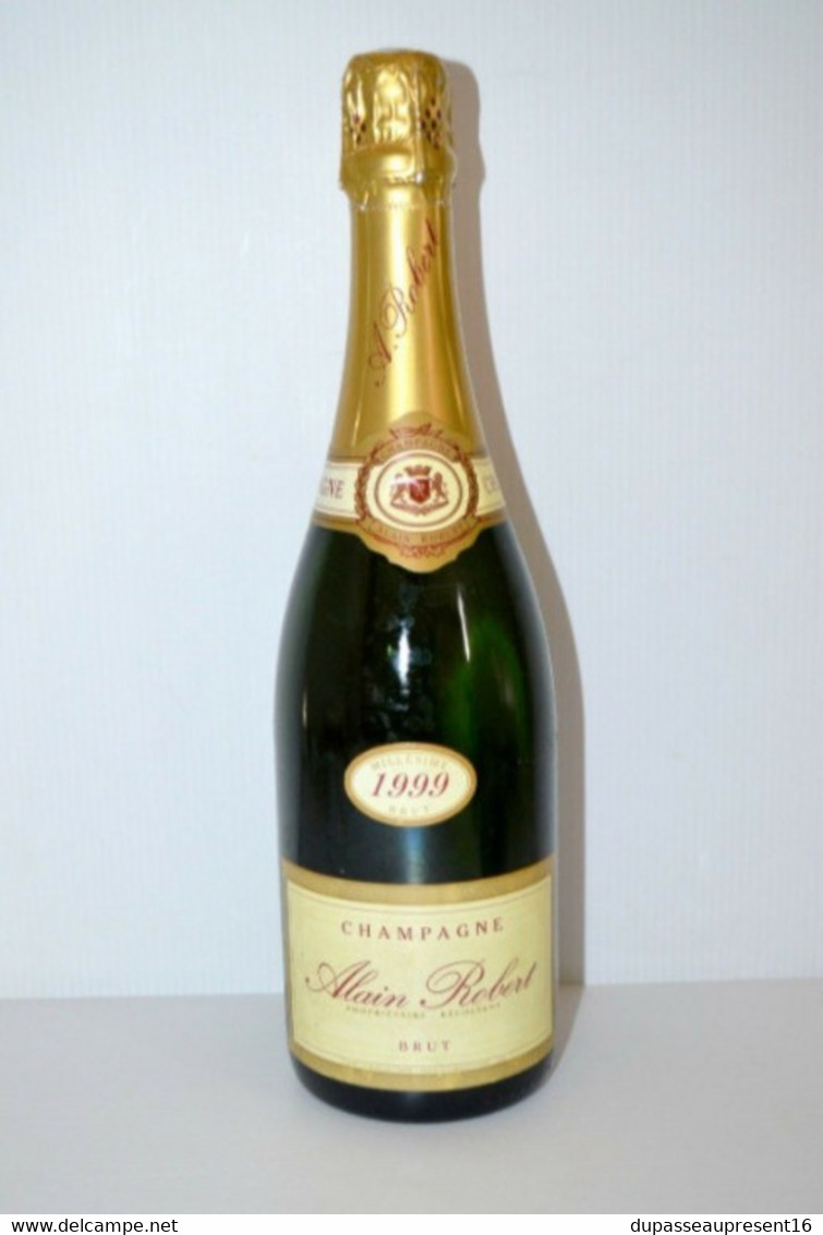 BOUTEILLE CHAMPAGNE BRUT ALAIN ROBERT MILLESIME 1999 PLEINE BON ETAT CAVE VIN XX Collection Déco Cave - Champagne & Mousseux