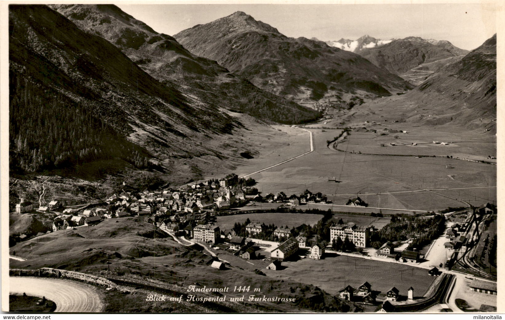 Andermatt - Blick Auf Hospental Und Furkastrasse (1634) - Hospental