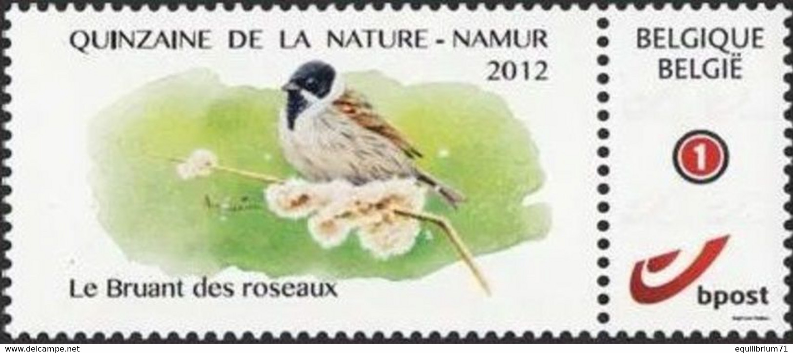 DUOSTAMP** / MYSTAMP** - BUZIN  - Bruant Des Roseaux / Emberiza Schoeniclus - Quinzaine De Namur 2012 - Sperlingsvögel & Singvögel