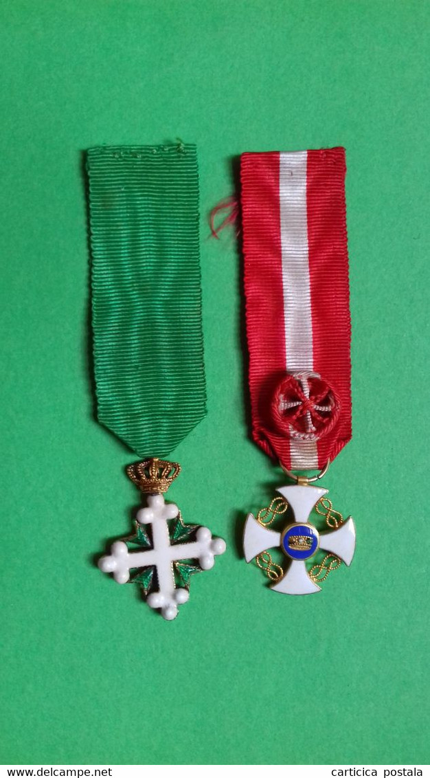 Italy Italia Minidecoratie Ordinul Coroanei Ordinul Sfantul Maurice Si Lazar - Royal/Of Nobility