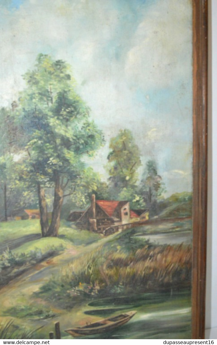 HST TABLEAU PAYSAGE signé Y LARDEAU 1923 petit cadre bois à nettoyer début XXe PEINTURE COLLECTION DECO