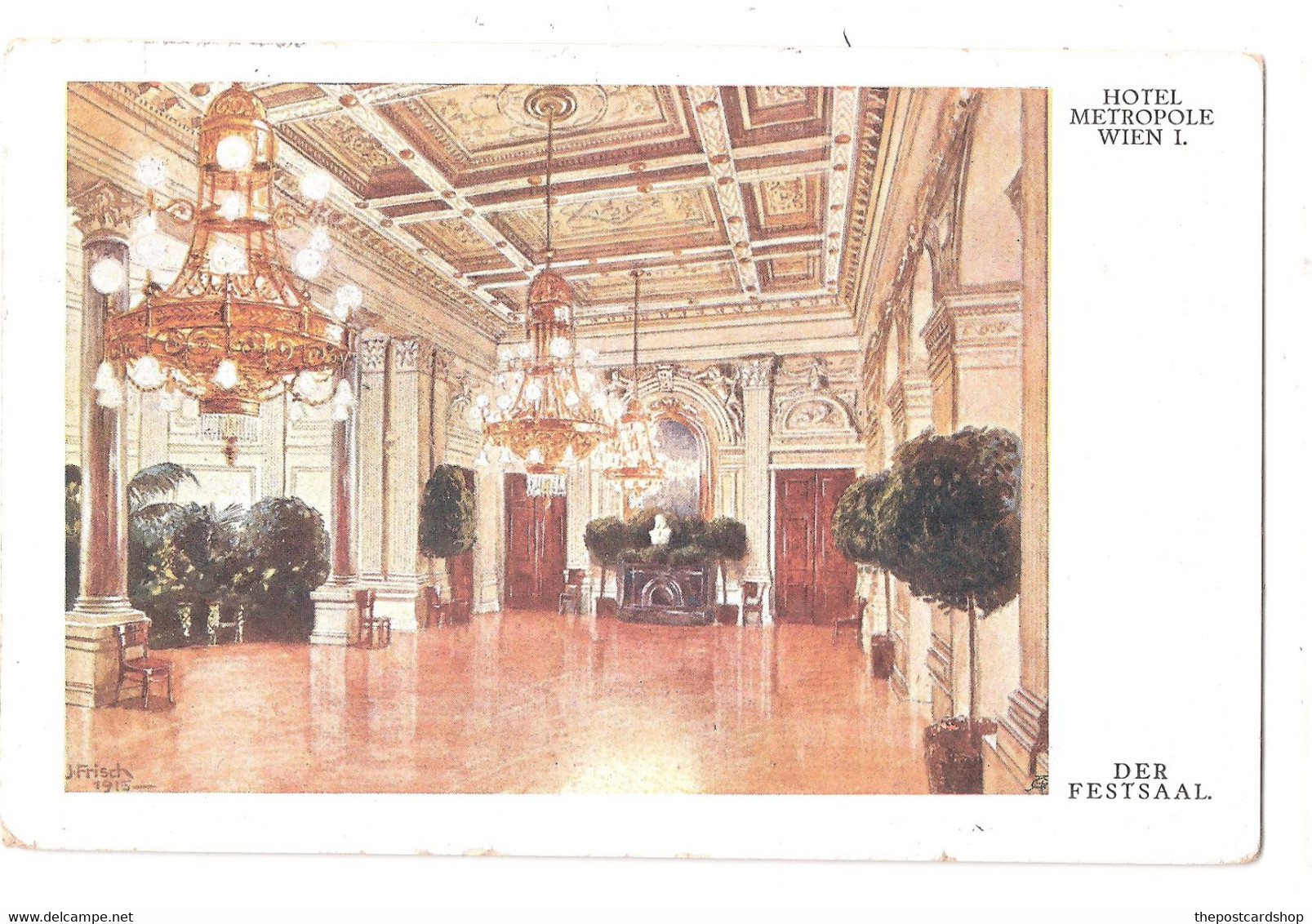 CPA AUSTRIA VIENNA HOTEL METROPOLE WIEN ADVERT POSTCARD ADVERTISING USED STAMP REMOVEDa - Autres & Non Classés