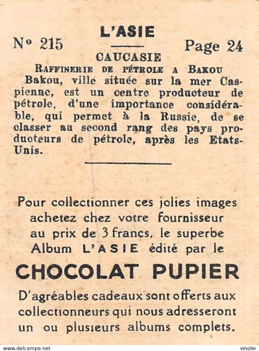 P-21-PLT-1688 : CAUCASIE. RAFFINERIE DE PETROLE A BAKOU. IMAGE DU CHOCOLAT PUPIER - Aserbaidschan