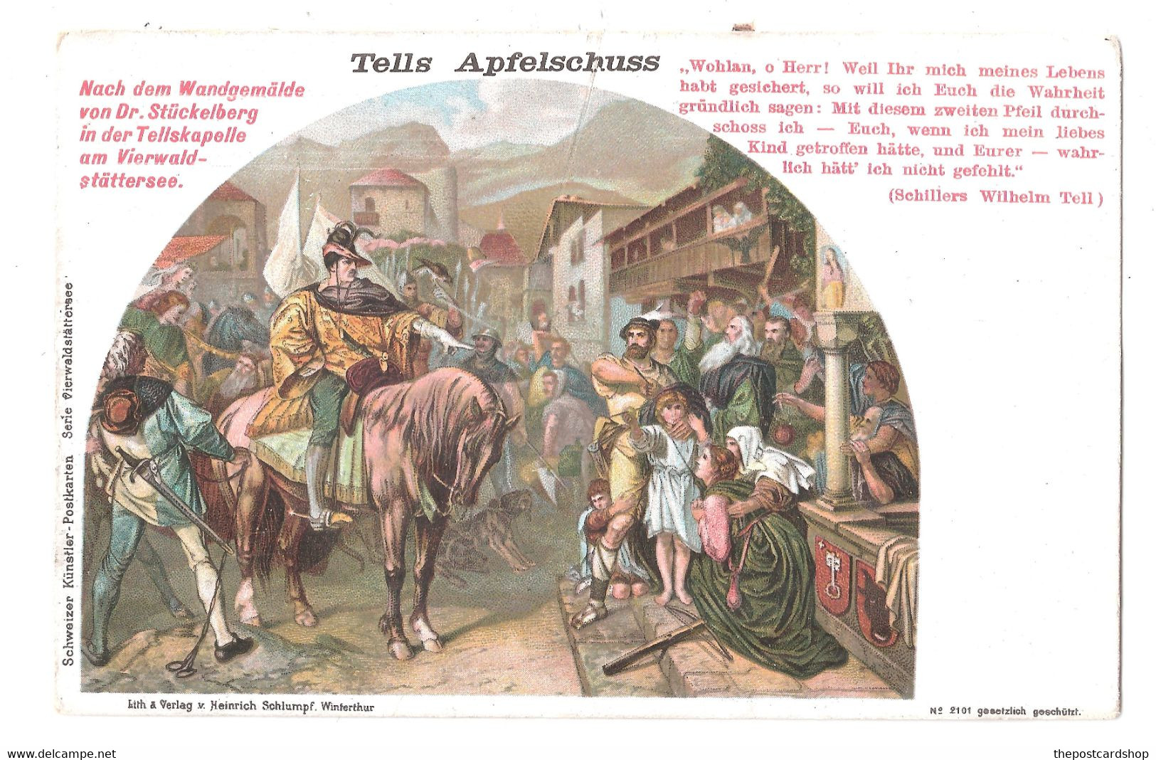 Switzerland - William Tell - Tells Apfelschuss - Litho Postcard - Wil